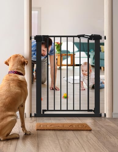 Bebelio 26 28.5" Narrow Baby Gate (Black / 30" Tall, 26-28.5" Wide)