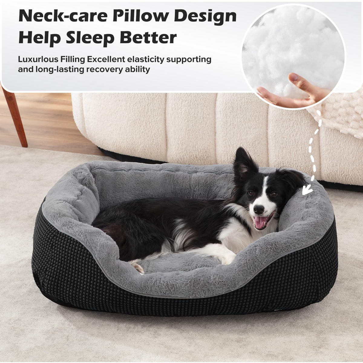 XL Dog Beds Large Sized Dog (XL (42"x30"x8") / Black)