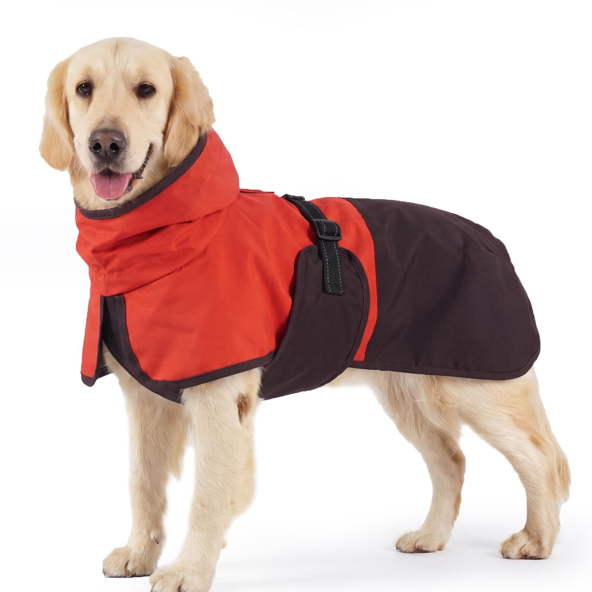 Dog Raincoat Waterproof Rain Jacket with Hood (XXXL(Back Length26.7") / Red Brown)