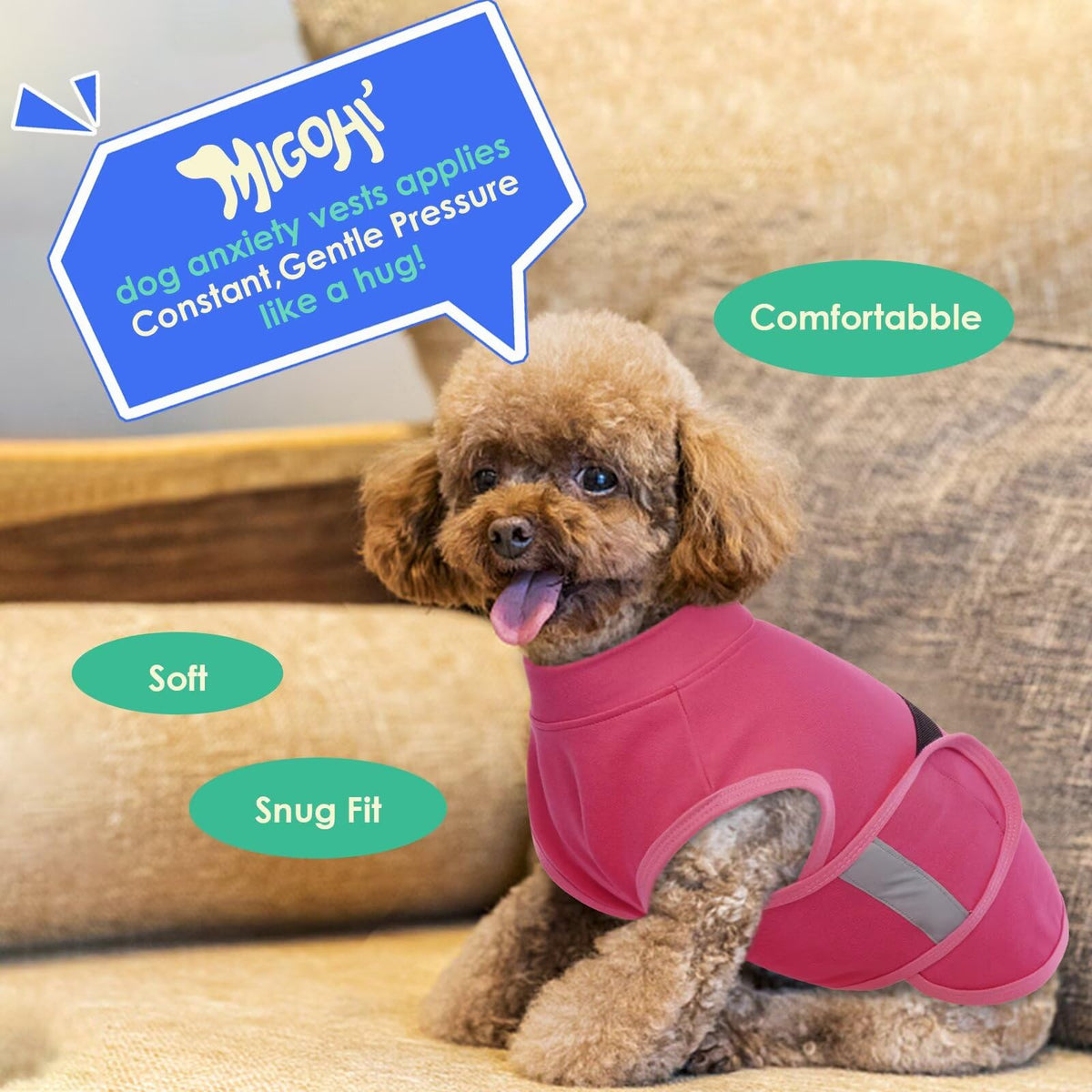 Dog Anxiety Relief Coat (RoseRed / Small)