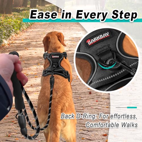 Dog Harness for Large Dog No Pull 2 Leash Clips Dog Vest (X-Large / Black)