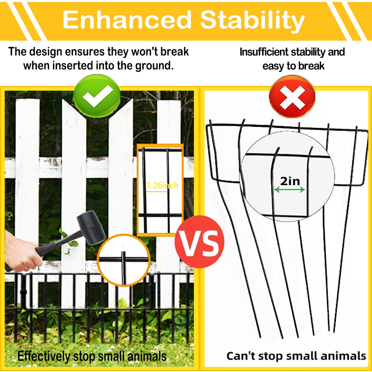 26 Pack Animal Barrier Fence (Black / 26 Panel, 28.00 Ft)