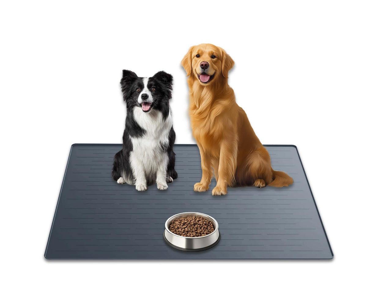 31.8"x23.8" Extra Large Pet Food Mat (Gray Blue / 31.8"L x 23.8"W)