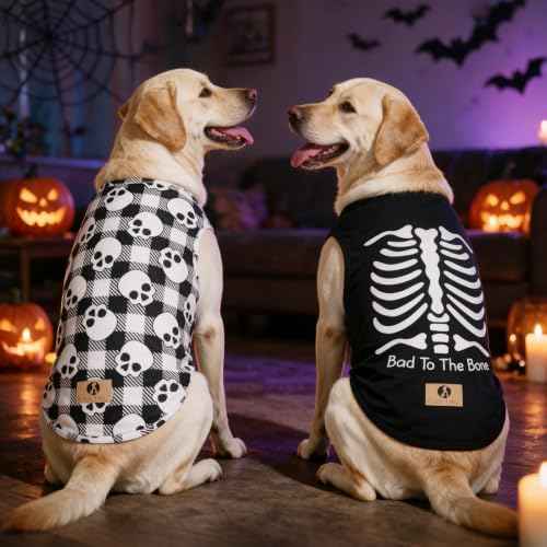 Halloween Dog Shirts for Large Dogs (Halloween Pattern / XXX-Large(Chest 31", Back 25"))