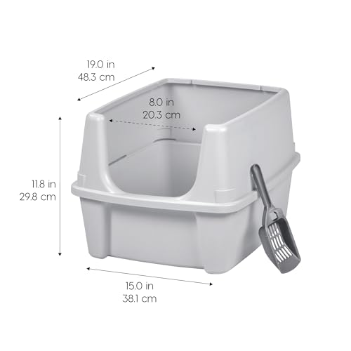 High Sided Cat Litter Box (Large / Gray)