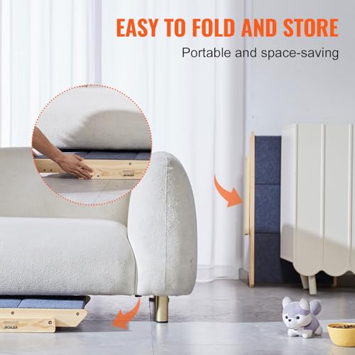 SKYSHALO Wooden Pet Steps (Natural / 3-Step Foldable)