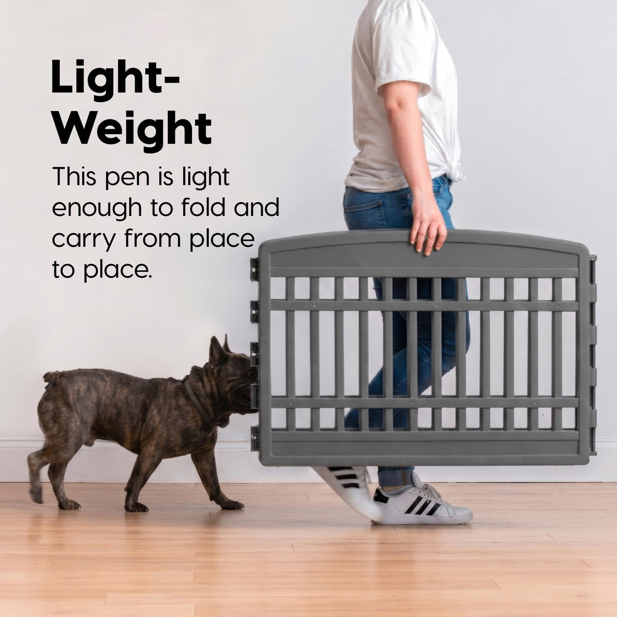 24" Dog Playpen (6 Panel - 24" H / Gray)