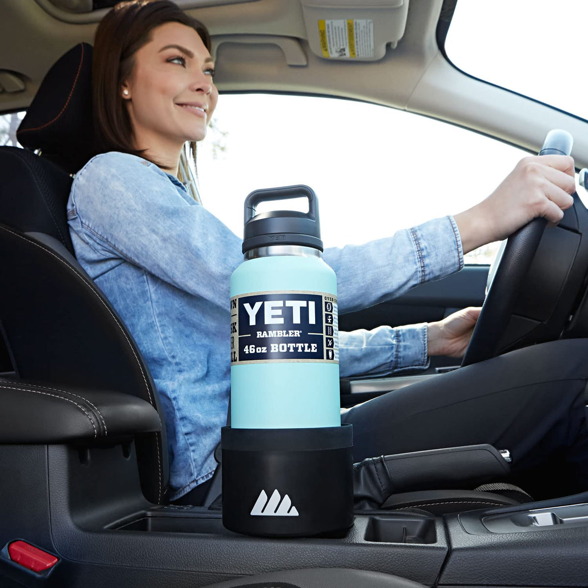 Ultimate Car Cup Holder Expander with Adjustable Base & Organizer (Black / 1pack)