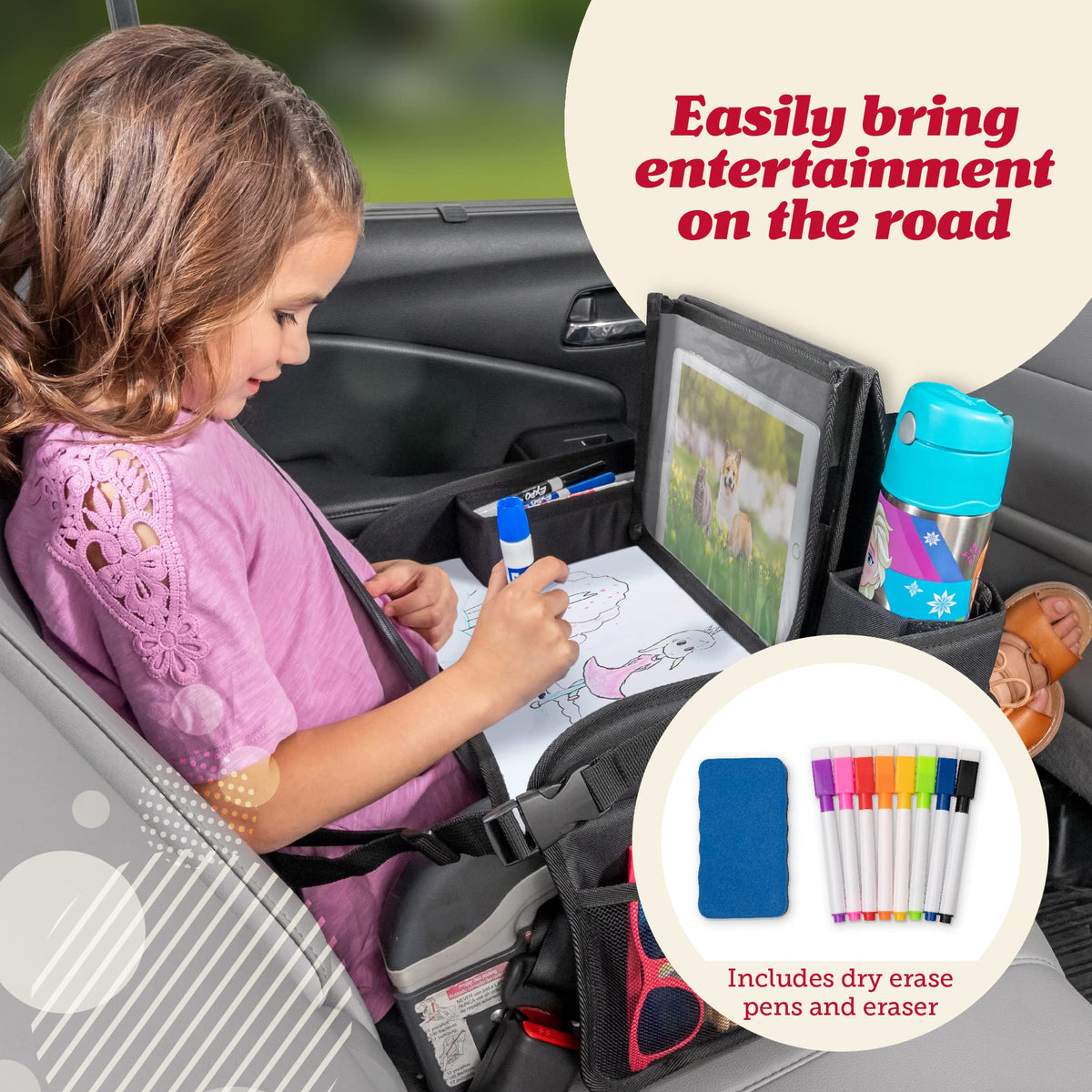 Kids Travel Tray for Toddlers & Kids (Geometric)