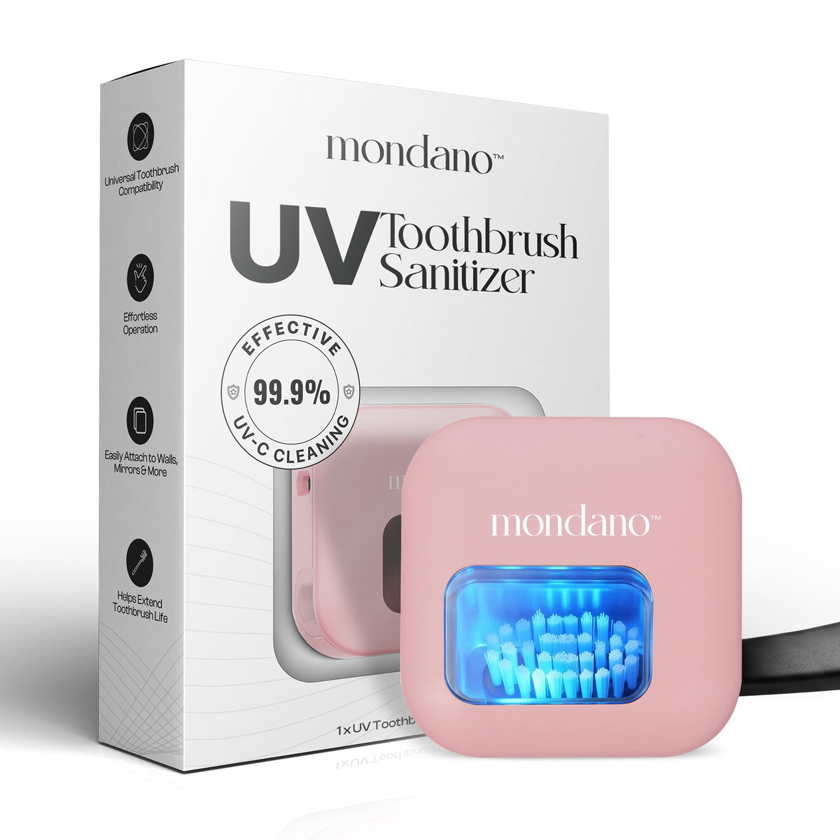 UV C Toothbrush Sanitizer and Holder (Pastel Pink)