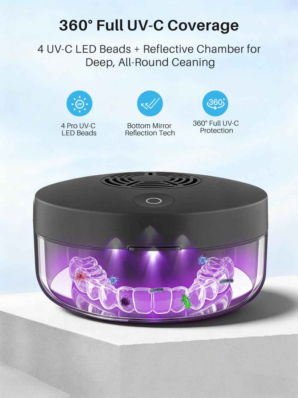 U V Retainer Case with Fan (Black)