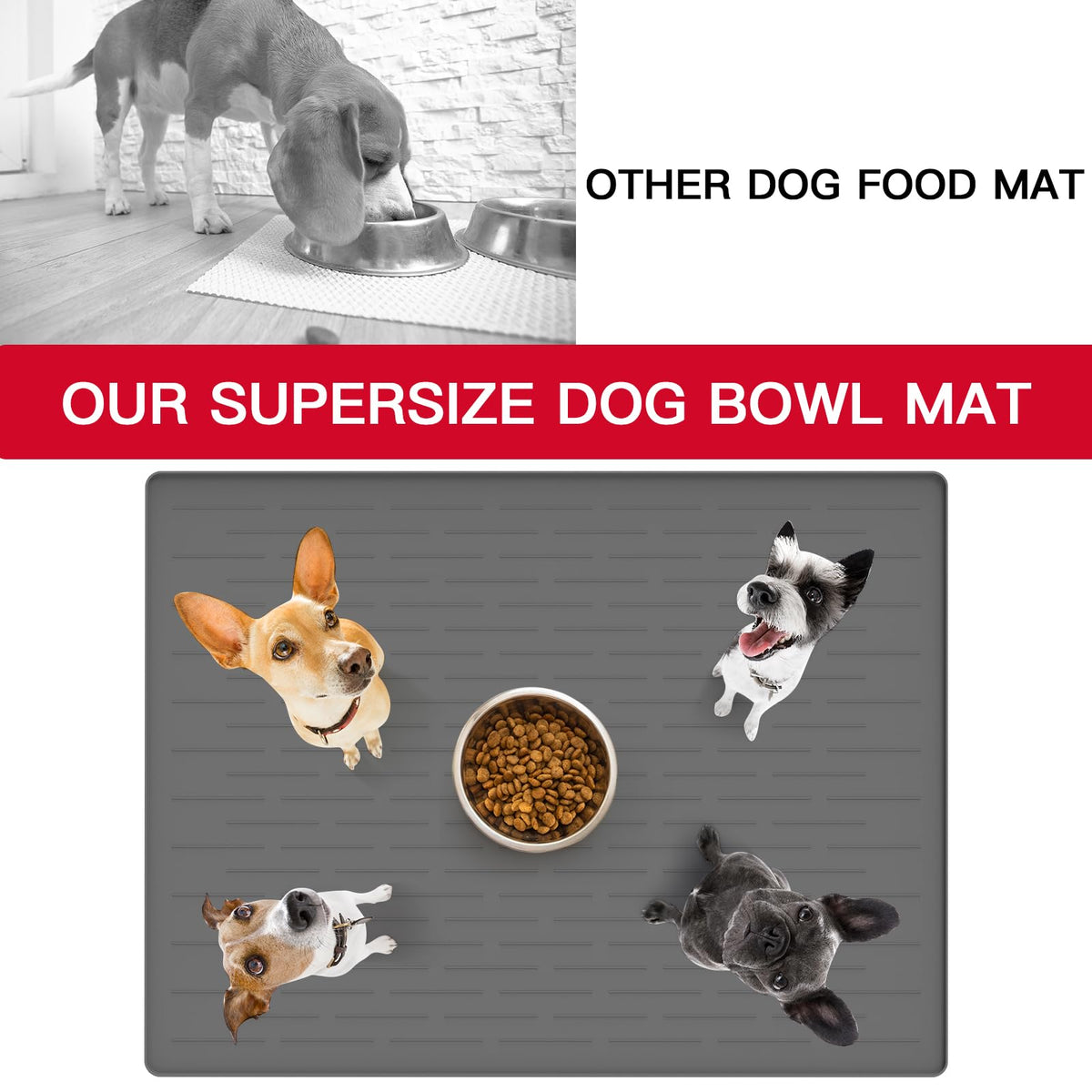39.4"x29.5" Largest Pet Food Mat (Dark Brown / 39.4"L x 29.5"W)