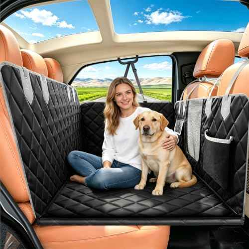 Hard Bottom Car Seat Cover for Dog (Upgraded Black / For Full Size Truck)