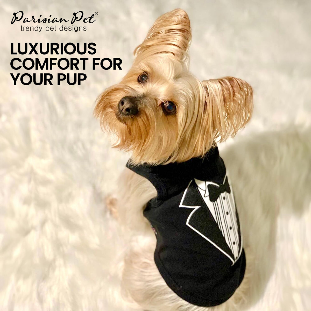 Dog Shirt 100% Cotton Shirts for Small Dogs (Extra Extra Small / Tuxedo)