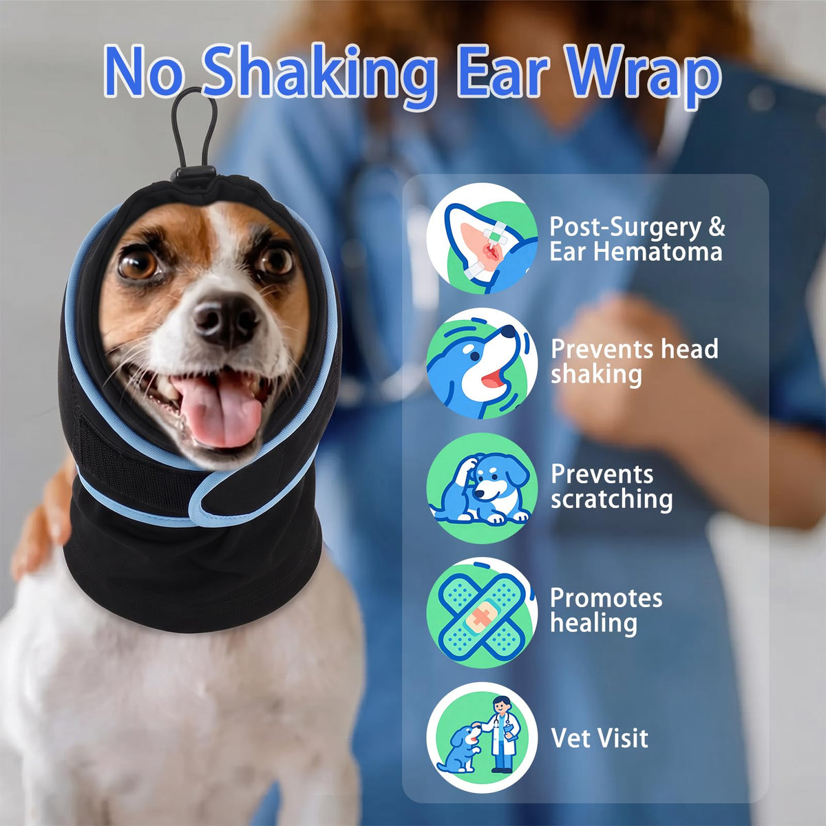 Dog Ear Muffs Noise Protection (Black / Medium (13.8"/35cm Neck Girth))