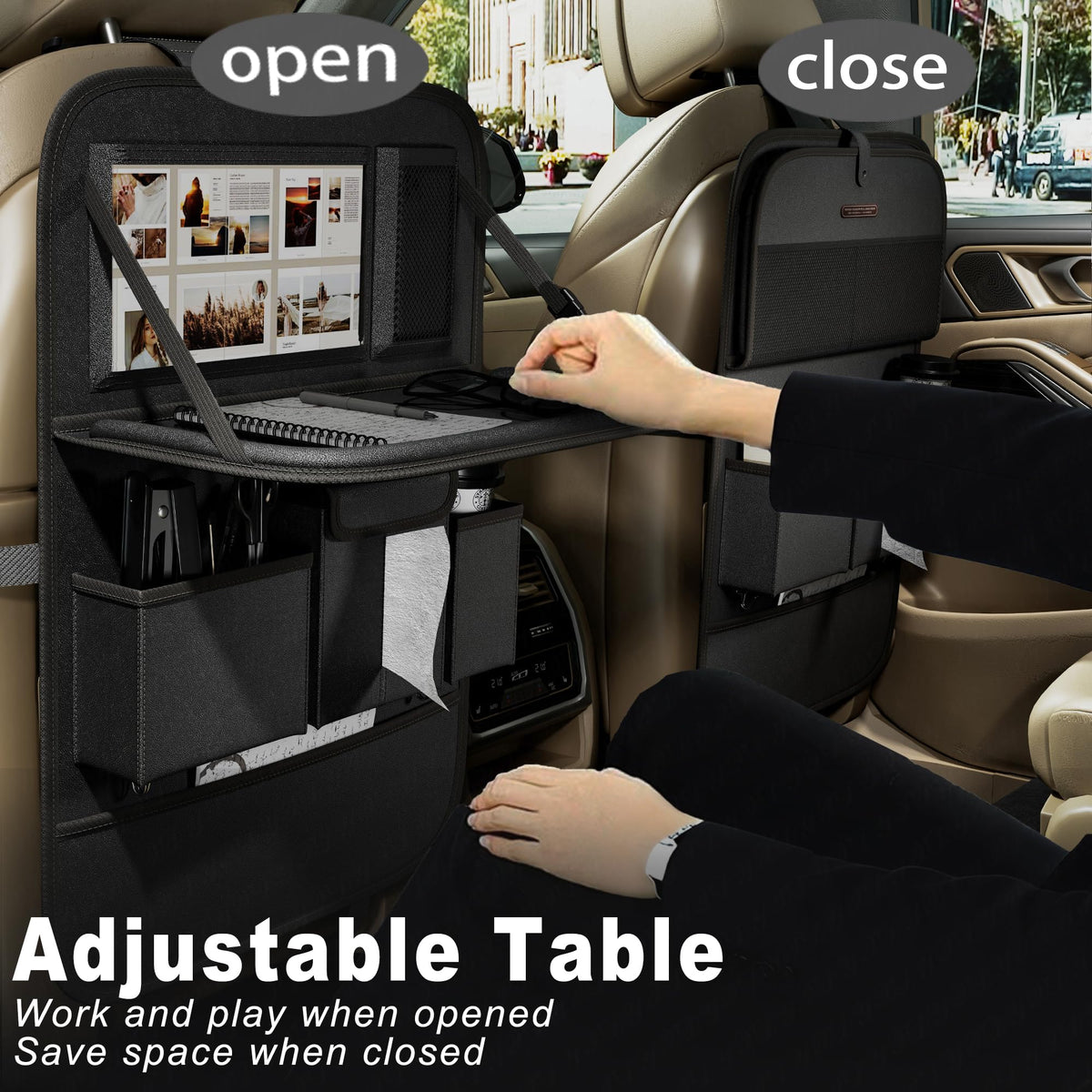 Car Seat Organizers (Plain Black / 1 Pcs)