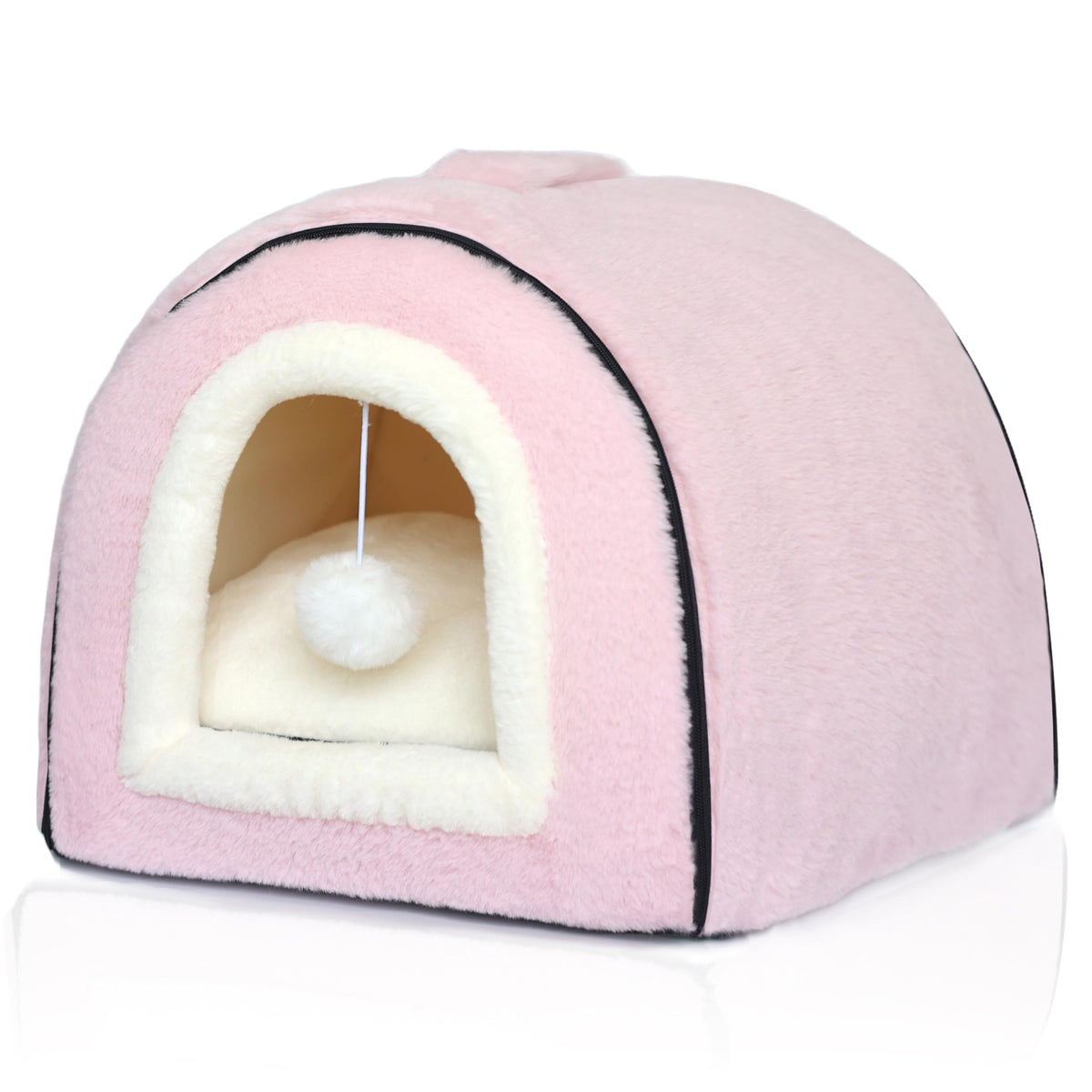 Cat Bed for Indoor Cats (Pink / L:(17.5"×16.9"×15.9"))