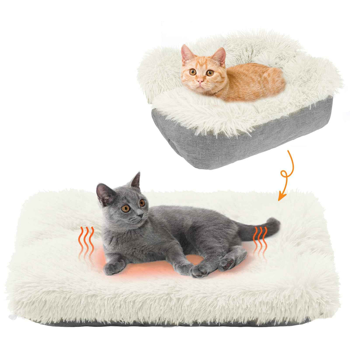 Self Warming Cat Bed (White / M: 20"x24")