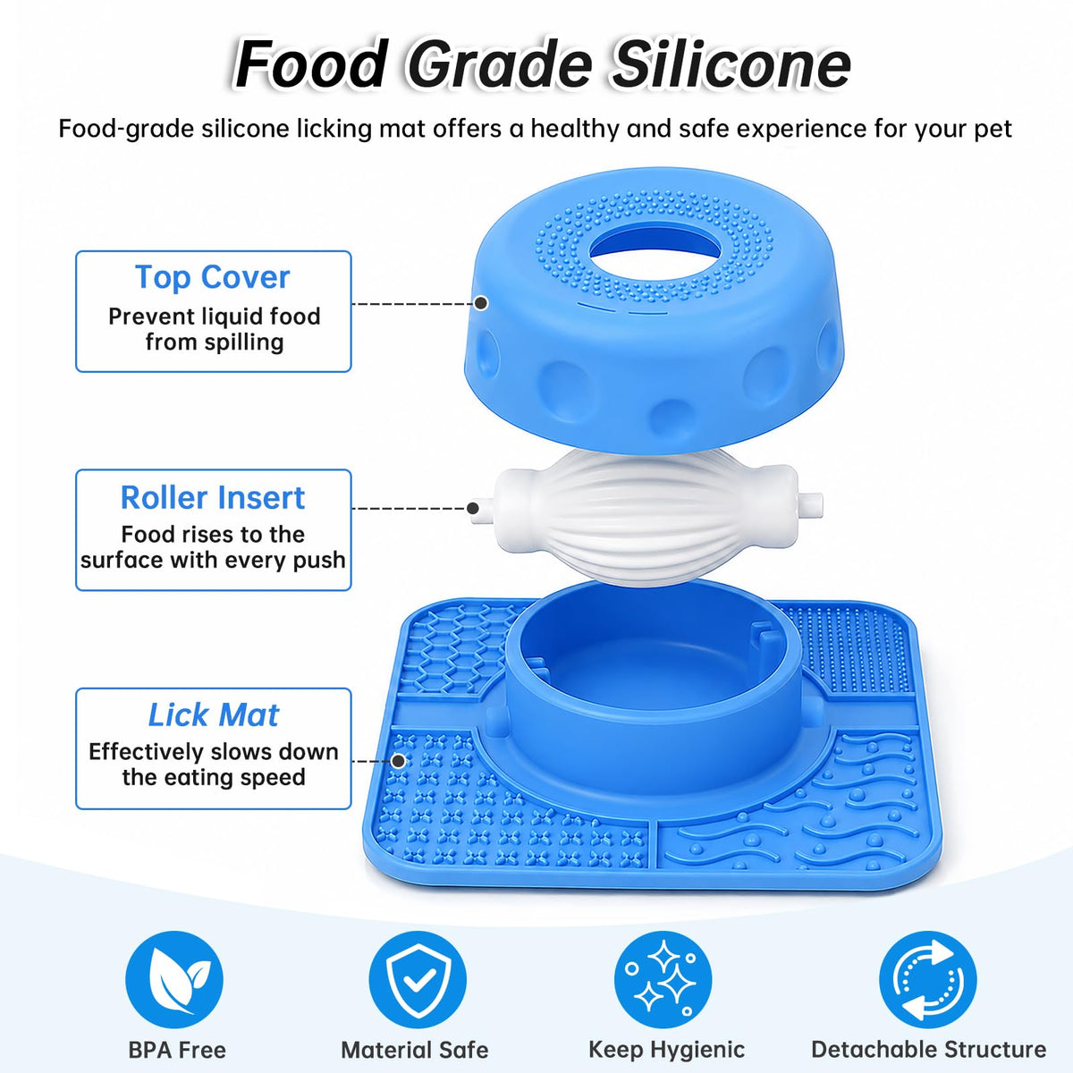 Slow Feeder Dog Bowls & Lick Mat for Dogs