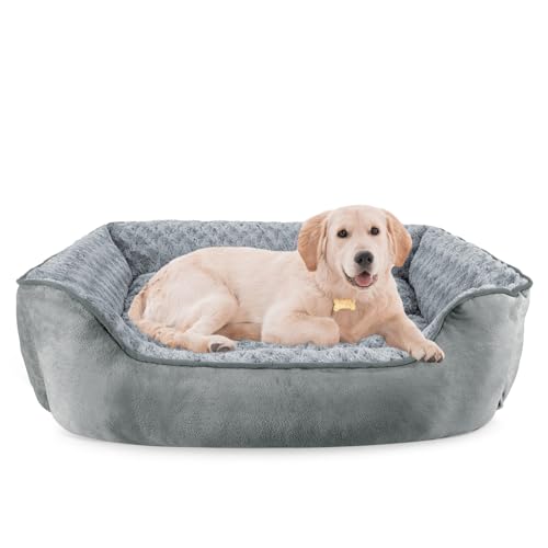 Rectangle Dog Bed for Large Medium Small Dogs (Grey / L(30"x 24"x 9"))