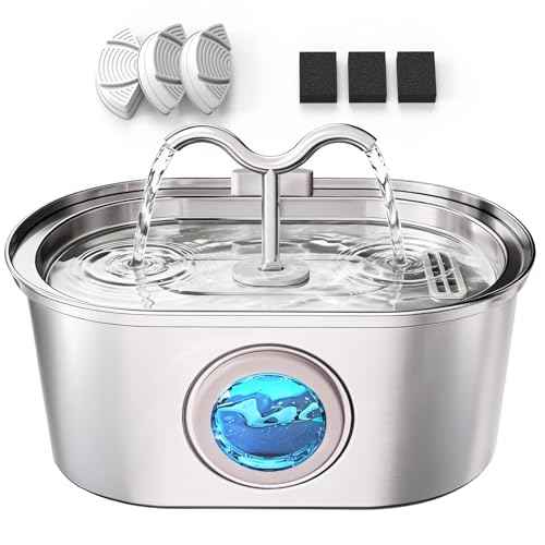 3.2L 108oz Stainless Steel Cat Water Fountain Pet Fountain