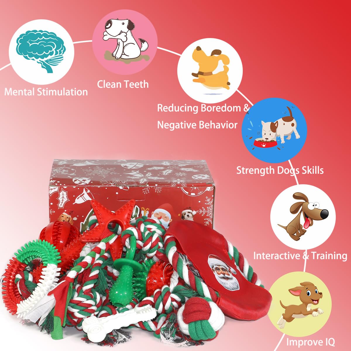 Christmas Dog Toys Bulk 15 Pack (Christmas)