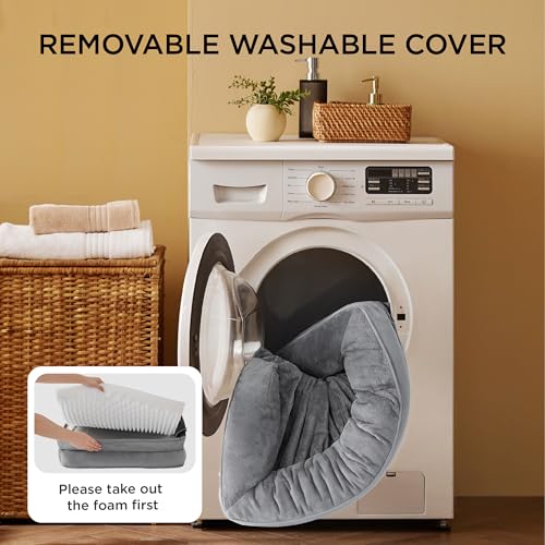 Orthopedic Dog Beds Large Sized Dog Washable Original Design (Dune Haze Blue / 38"l X 28"w X 6.5"th)