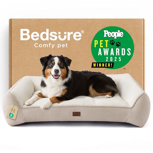 SupportMax® Extra Thick Orthopedic XL Dog Bed for Extra Large Dogs (Cream / 45"l X 32"w X 9.5"th)