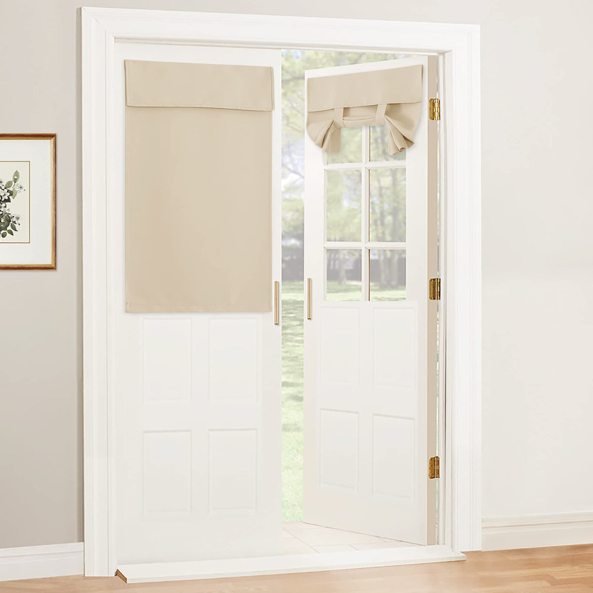 Blackout Door Curtain Kitchen Window Curtains (Biscotti Beige / 34"W x 40"L (Pack of 1))
