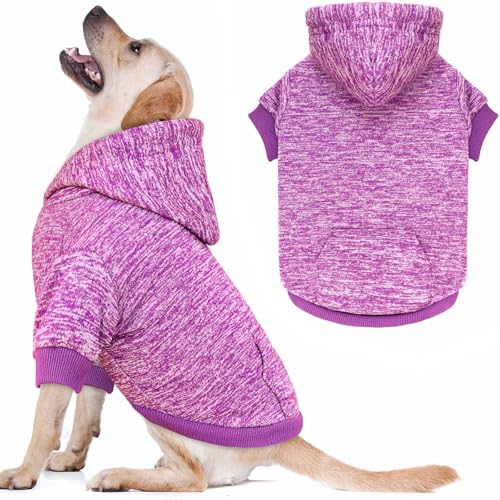 Purple&L Large Dog Hoodie Sweatshirt (Large / Purple)