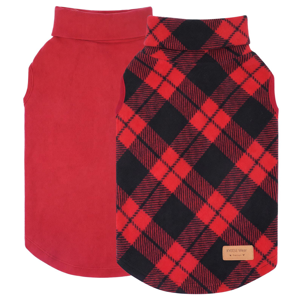 2Pack Dog Christmas Sweater for Large Dog Sweatshirt (XXX-Large (55-75lbs) / Red Plaid)