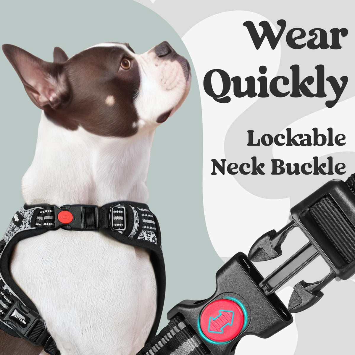 Dog Harness Medium Sized (Grey Stripe Dog / Medium)