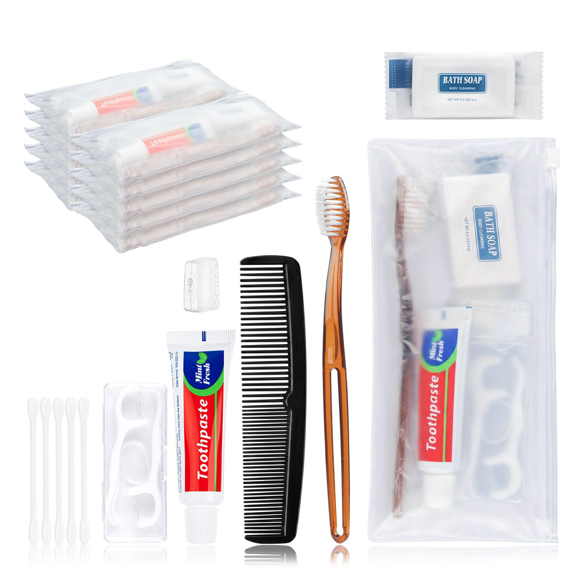 10 Pack Bulk Disposable Toothbrush Kit