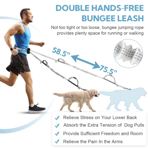 Hands Free Dog Leash with Pouch (Slivery)