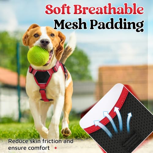 Escape Proof Dog Harness for Small (Red & Black / Small)