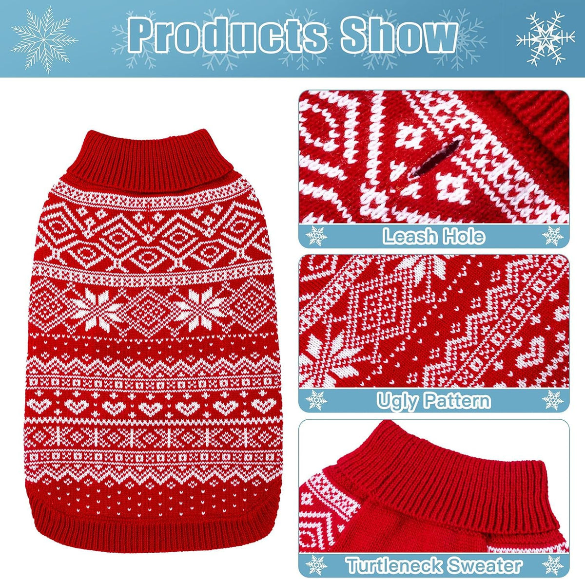 Dog Sweater Argyle (Red / XX-Small)