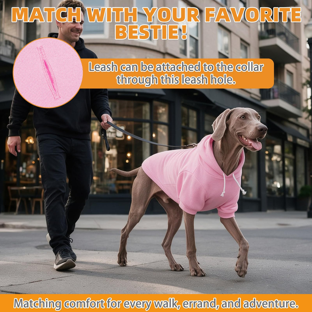 Dog Hoodie for Large Medium Small Dogs (Pink / X-Large)