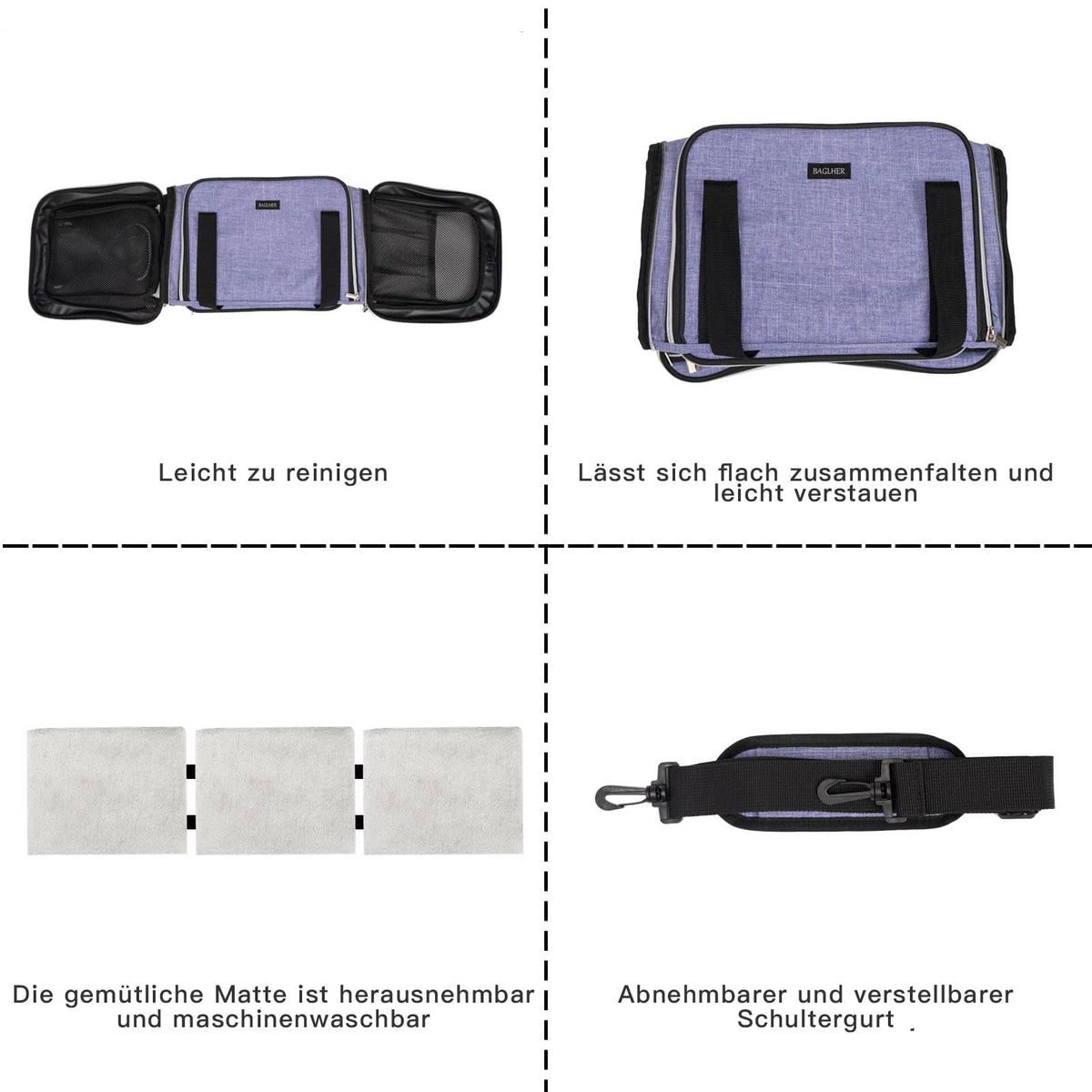Cat Carrier Bag (Purple / 17.5"L x 12.0"W x 11.5"H)