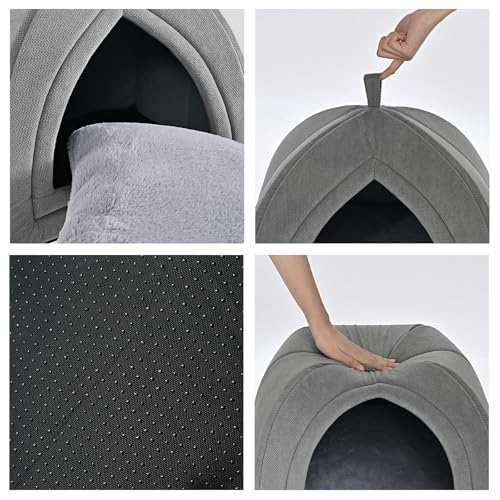 Cat Bed Cave 2 (Lightgrey / L-17.5"×17.5"×17.5")