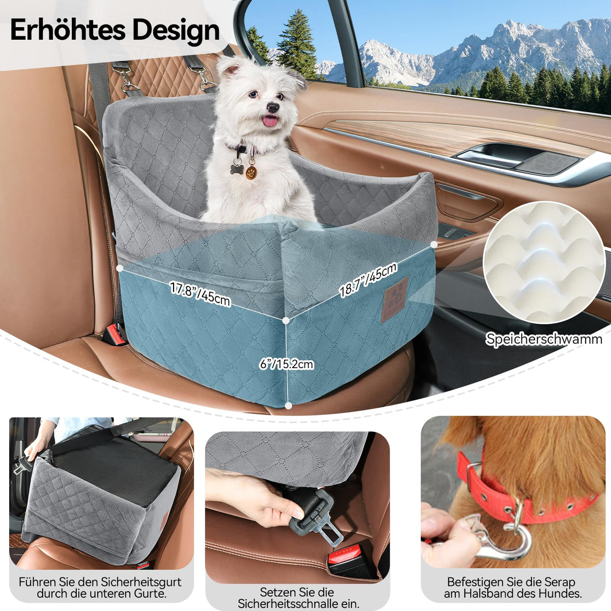 Dog Car Seat for Small (Gray)