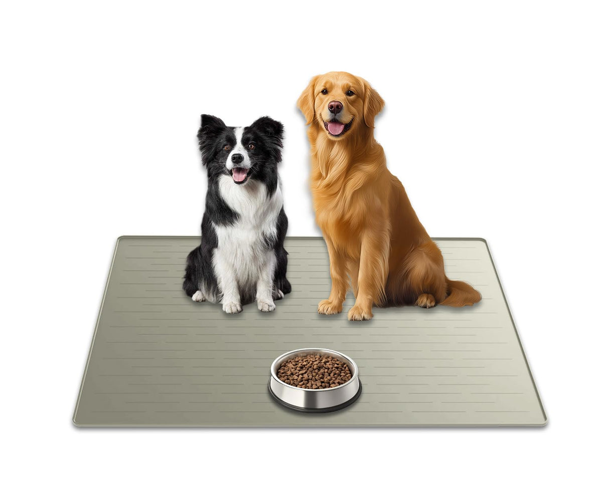 31.8"x23.8" Extra Large Pet Food Mat (Gray Green / 31.8"L x 23.8"W)