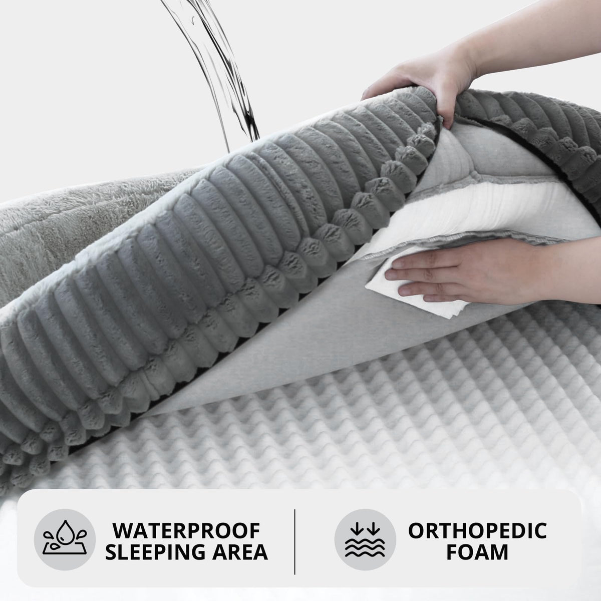 Donut Dog Bed (43.0"L x 43.0"W x 8"Th / Grey)