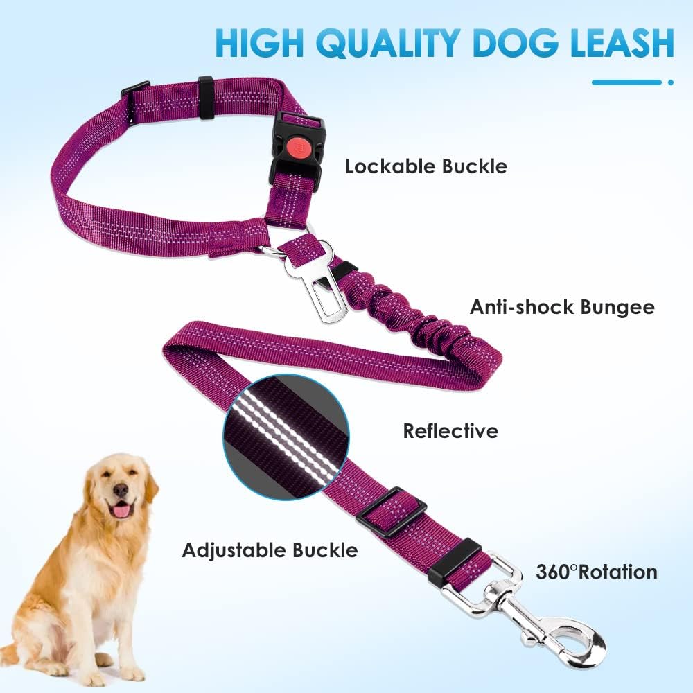 Dog Seat Belt for Car (I.Fushia)