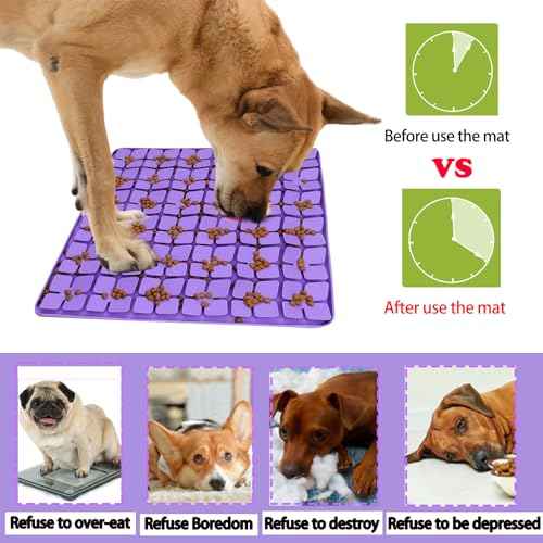 Silicone Snuffle Mat for Large Dogs (Purple-L (16.31x16.3in))