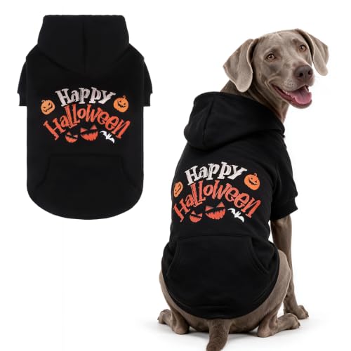 Halloween Dog Hoodie for Large Medium Dogs (Halloween Black / Large)
