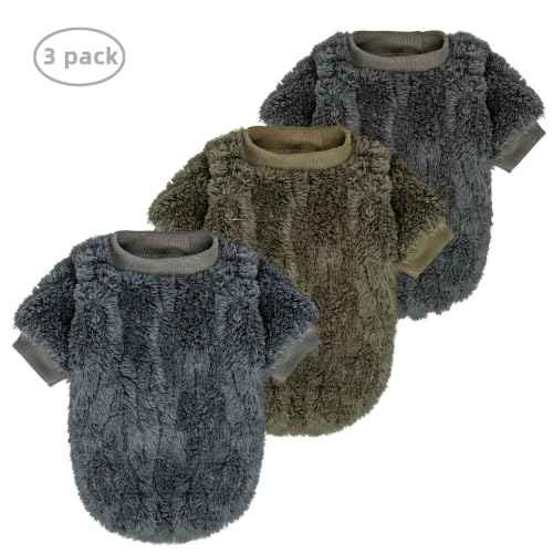 Small Dog Sweater 3 Pack (Dark teal,Army green,Dark grey / Medium)