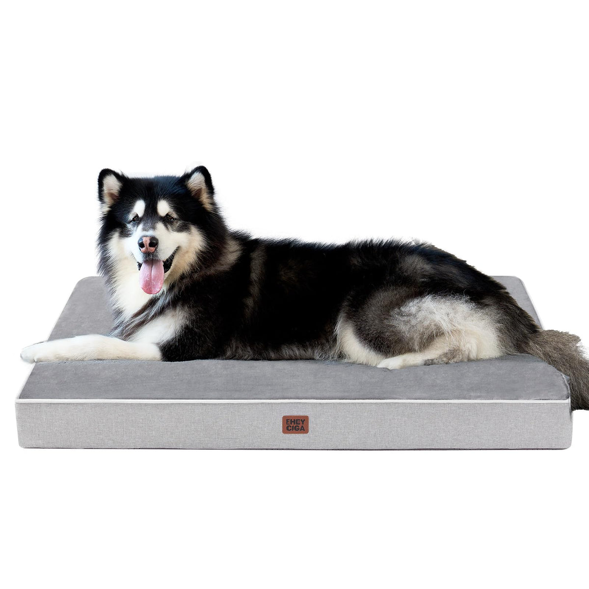 XXL Orthopedic Dog Crate Bed with Memory Foam (Grey / 47*29*3.5 Inches)