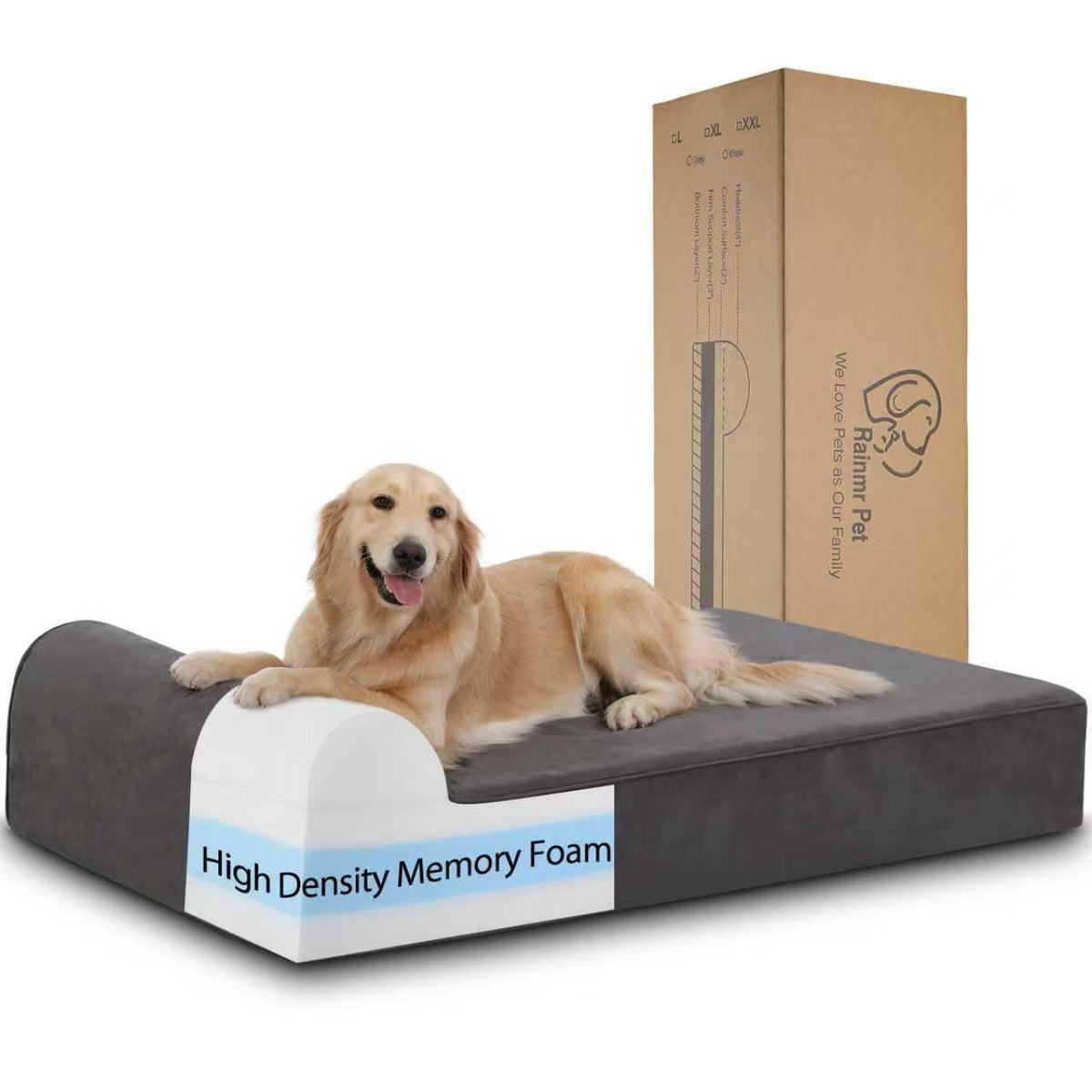 Orthopedic Dog Beds for Large Dogs (60.0"L x 48.0"W x 7.0"TH / Premium Version-Grey)