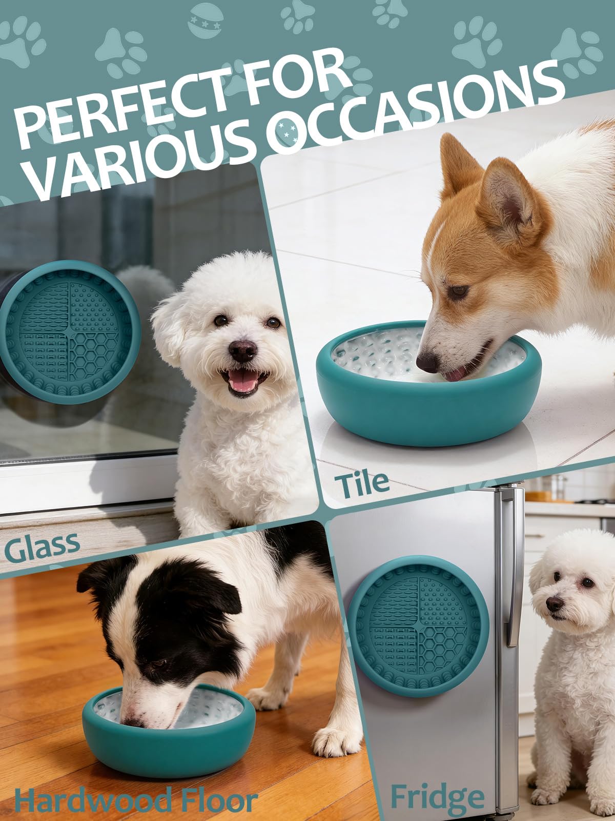 Dog Lick Bowl for Large Dogs (Teal / Large)