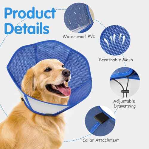 Upraded Dog Cone Collar (L(Girth:16.1-18.5in, Depth:11.4in))